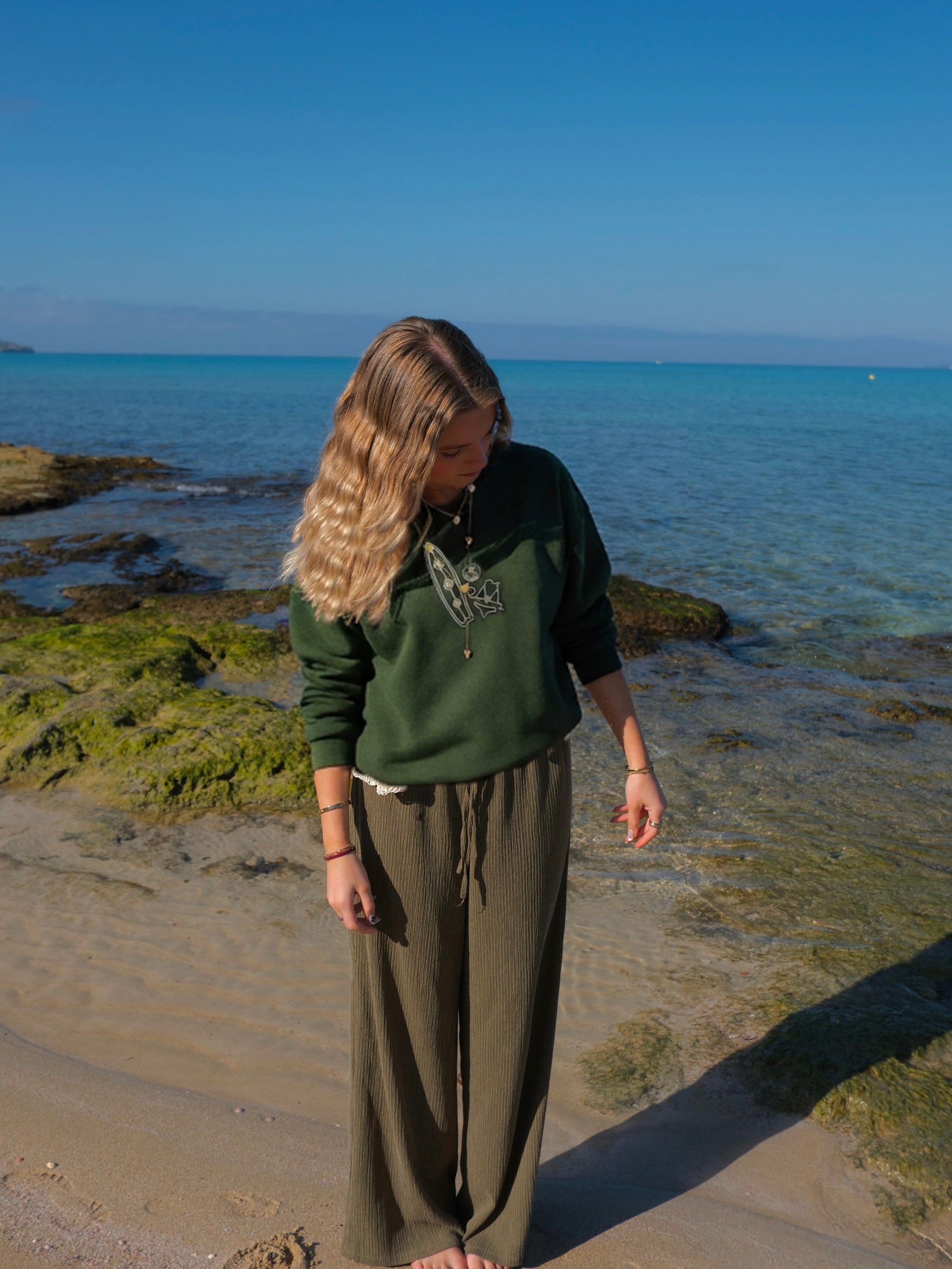 Limited SWEATER- Lagoon Green